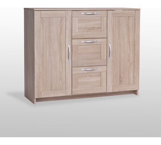 Изображение товара Тумба Гуд ЛАКК СИРИУС 2 двери и 3 ящика, 117x41x94 см, бежевая, дуб сонома 2.02.03.340.3