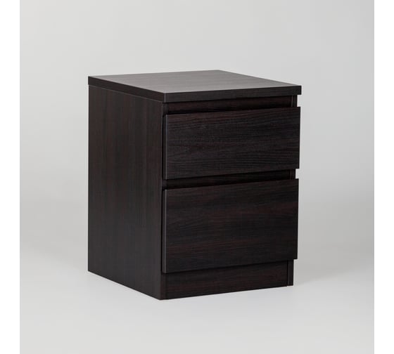 Изображение товара Прикроватная тумба Гуд ЛАКК КАСТОР 2 ящика, 39x37x49 см, черная, дуб венге 2.03.03.050.5