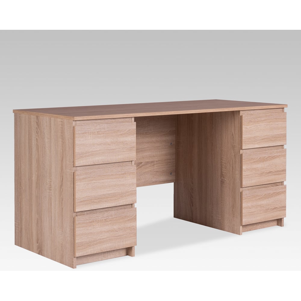 Изображение товара Письменный стол Гуд ЛАКК КАСТОР 6 ящиков, дуб сонома 151x65x75 см