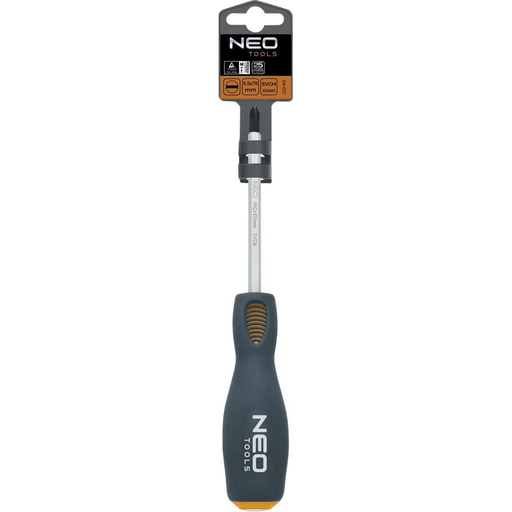 Крестовая ударная отвертка NEO Tools PH2x100 мм CrMo 04-028