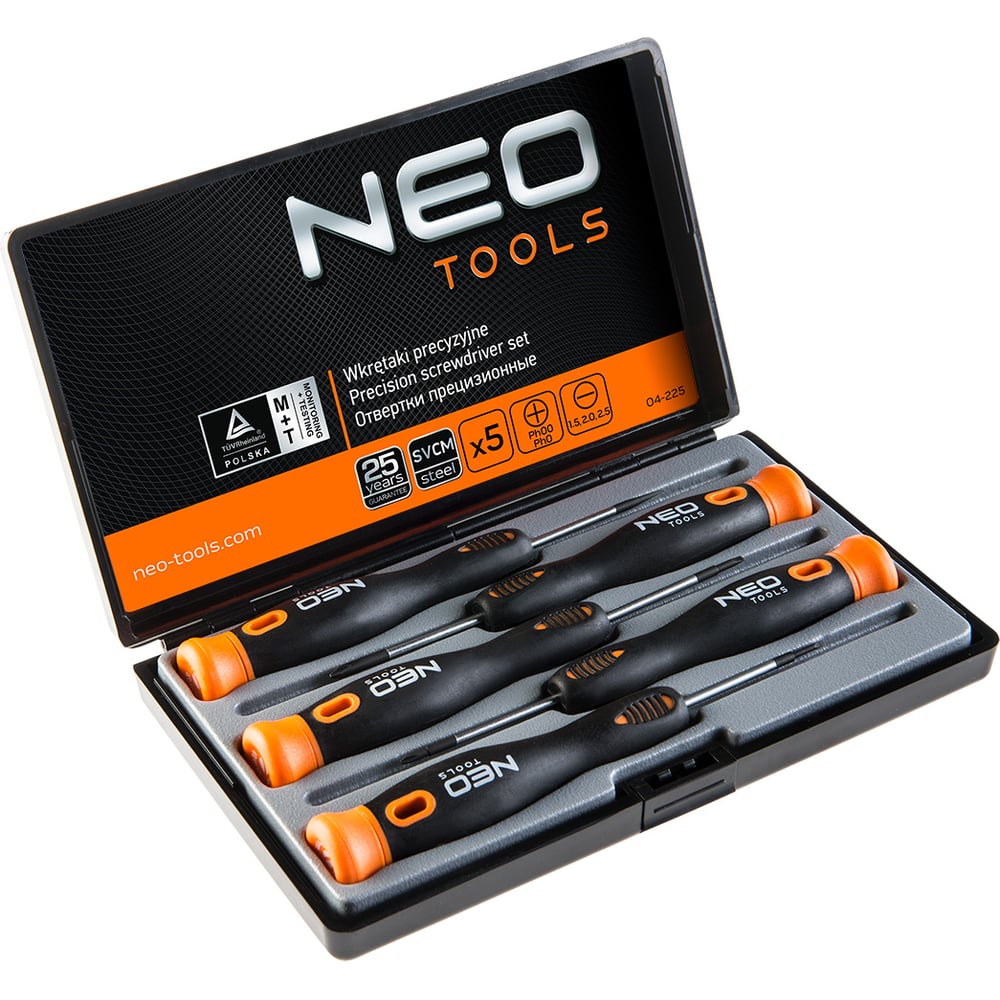 Изображение товара Набор прецизионных отверток NEO Tools 5 шт CrMo 04-225