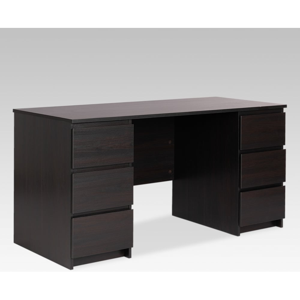Изображение товара Письменный стол Гуд ЛАКК КАСТОР 6 ящиков черный дуб венге