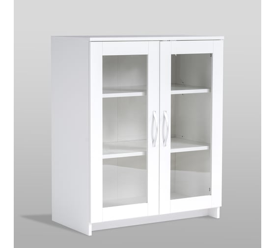 Изображение товара Тумба Гуд ЛАКК СИРИУС 2 двери со стеклом, 78x41x94 см, белая 2.02.03.360.1