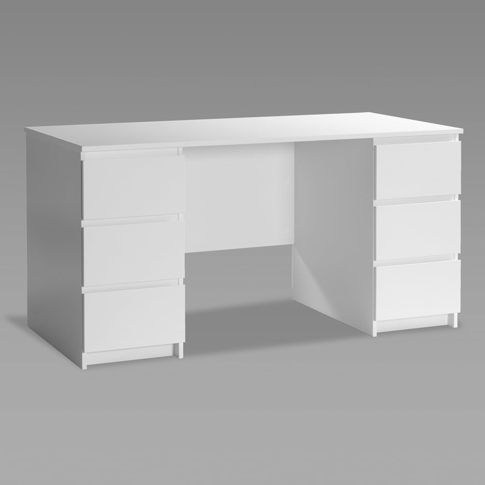 Изображение товара Письменный стол Гуд ЛАКК КАСТОР 6 ящиков, 151x65x75 см, белый 2.03.06.040.1