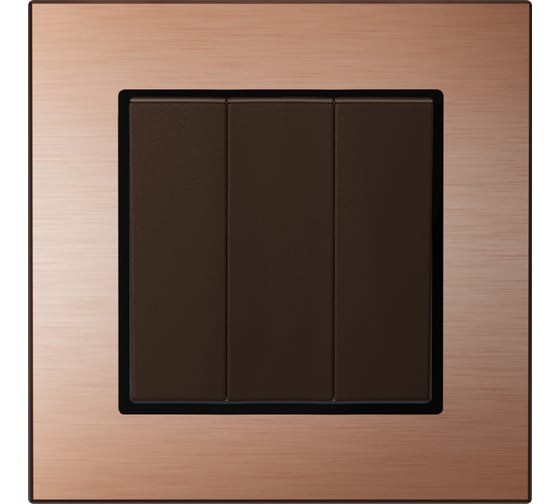 Изображение товара Выключатель Metronex Electric Exclusive Champagne Metallic трехклавишный FVK000303BSH