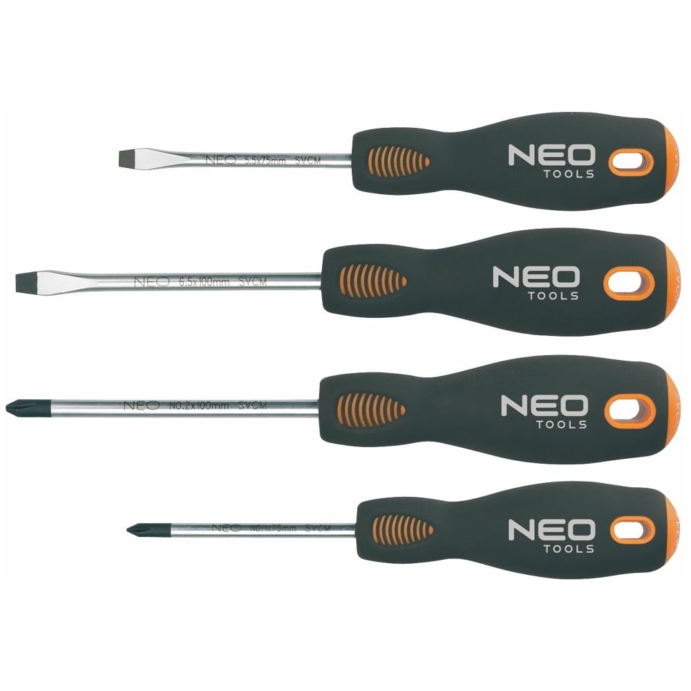 Изображение товара Набор отверток NEO Tools SL/PH 4 шт двухкомп рукоятка 04-204