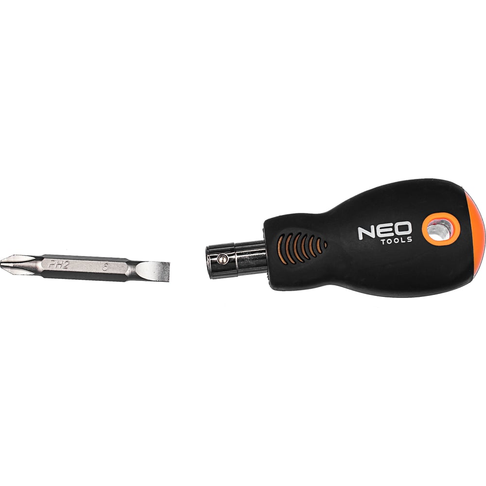 Изображение товара Универсальная отвертка NEO Tools крестовая шлицевая 6.0 мм x PH2 04-201