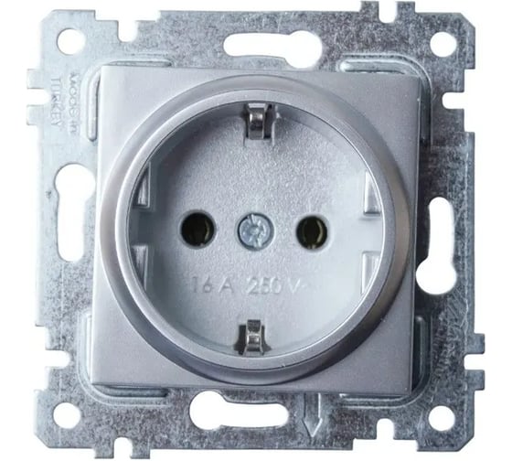 Изображение товара Розетка с заземлением, серебристая 2200 600 0282 Mutlusan Electric