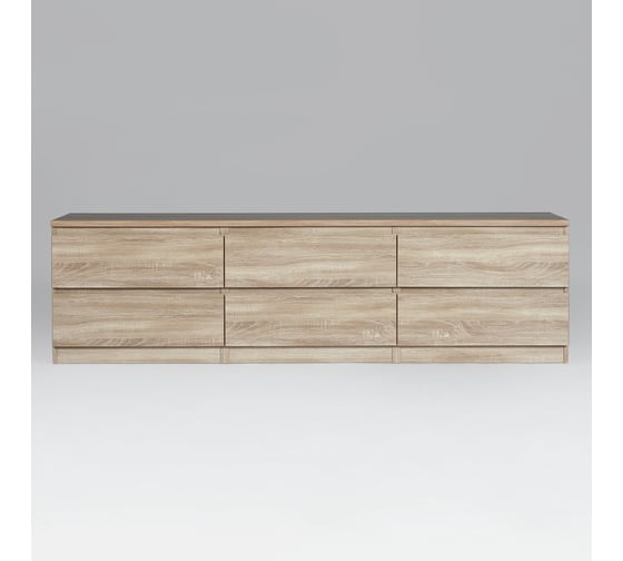Изображение товара Тумба для ТВ Гуд ЛАКК КАСТОР 6 ящиков, 194x39x54 см, бежевая, дуб сонома 2.03.03.110.3