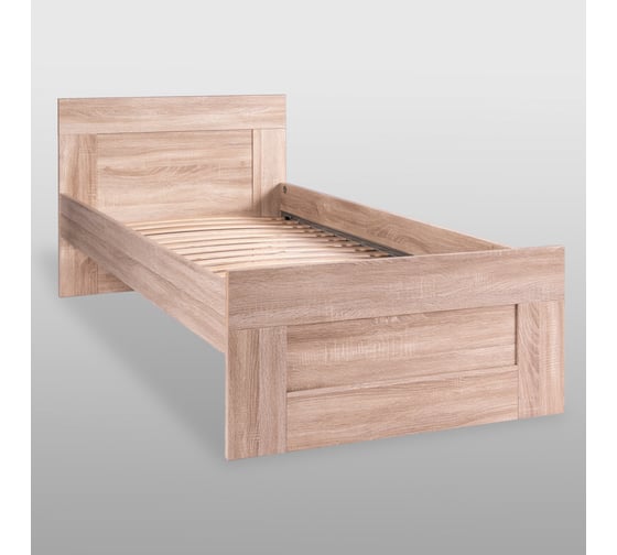 Изображение товара Кровать односпальная СИРИУС ГУД ЛАКК, 205x96x82см, бежевая, Дуб Сонома, 2.02.04.580.3