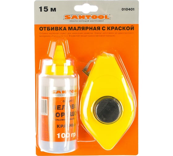 Изображение товара Малярная отбивка SANTOOL 15м с краской 010401