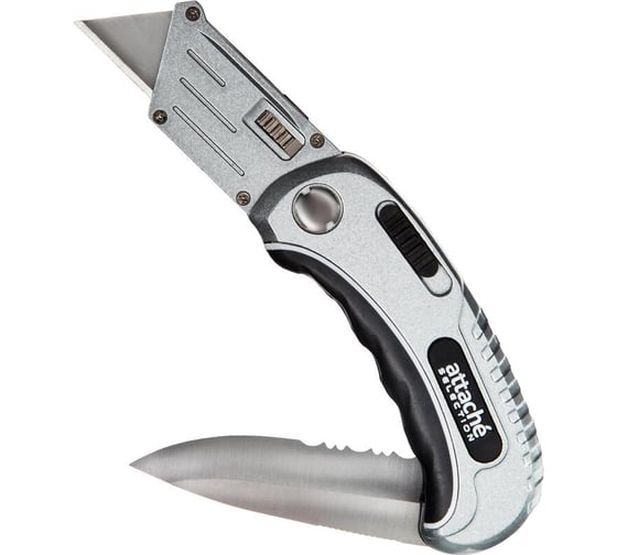 Изображение товара Универсальный складной нож 2 в 1 Attache Selection трапециевидный, ширина лезвия 19 мм 1432256