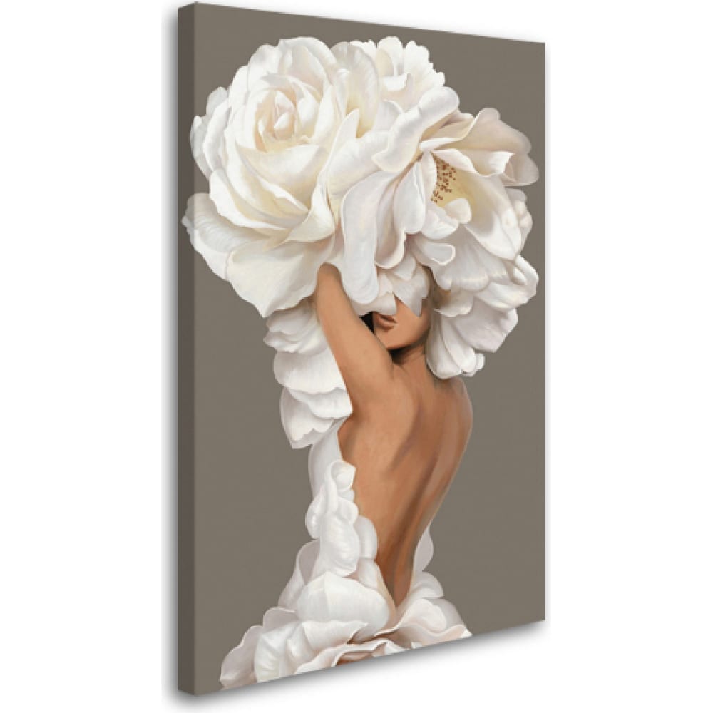 Постер (картина) Студия фотообоев алмазная вышивка с частичным заполнением на холсте девушка в белом ‎ 20 х 30 см