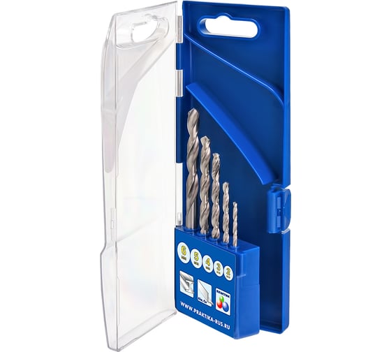 Изображение товара Набор сверл по металлу Профи (5 шт; 2-6 мм) ПРАКТИКА 640-230