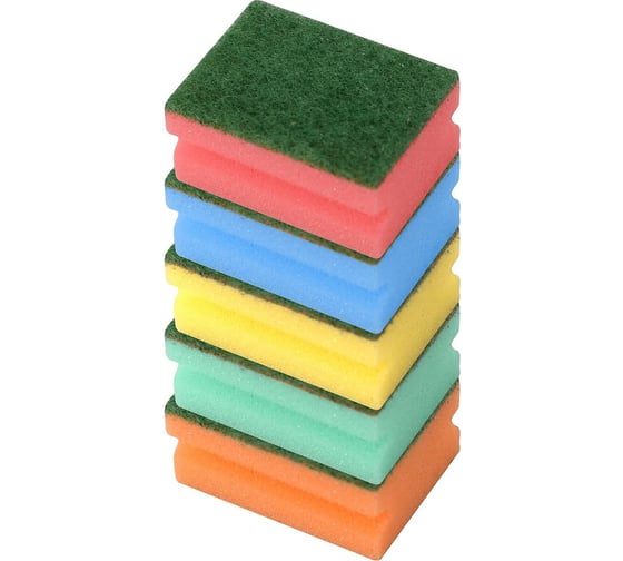 Изображение товара Хозяйственная губка МУЛЬТИДОМ 5 шт., 8,2x6х3,8 см ПМ62-64