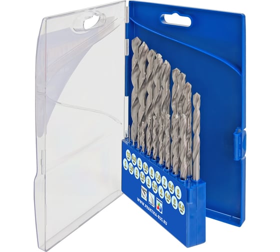 Изображение товара Набор сверл по металлу Профи (19 шт; 1-10 мм) ПРАКТИКА 640-308