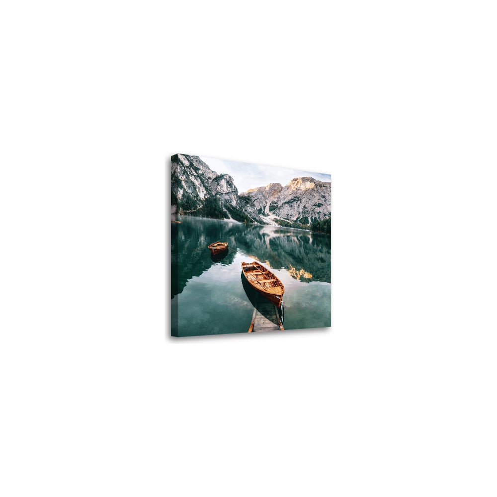 Постер (картина) Студия фотообоев, цвет нет 2336632 лодки в горном озере - фото 1
