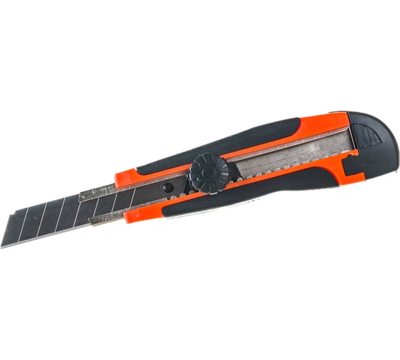 Изображение товара Усиленный нож SANTOOL 18 мм с выдвижным лезвием обрезиненная ручка 020504