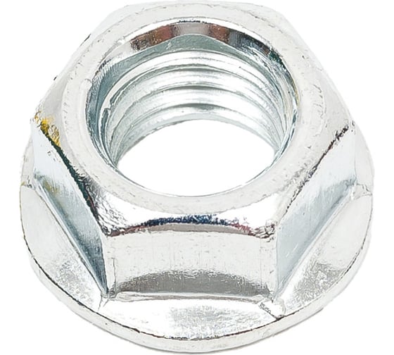 Изображение товара Гайка с фланцем МЕТАЛЛСЕРВИС М10, DIN 6923, цинк, 100 шт. 1241183