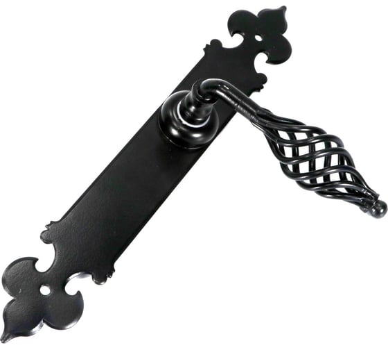 Изображение товара Дверная ручка Левша FLEUR-DE-LYS на планке pass MP4092L черный У2-7319.Ч