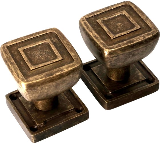 Изображение товара Дверные ручки Левша QUADRATO на розетке Q55 V093 античная бронза У2-1519.СБ