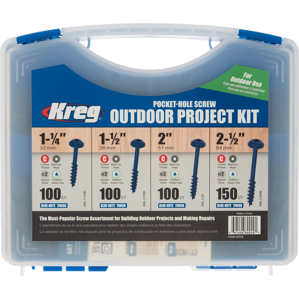 Изображение товара Набор шурупов KREG, 450 шт., в пластиковом чемодане SK03B