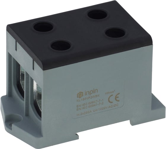 Изображение товара Клемма INPIN 4 подключения 25-150мм2 1000V 250/320А черная KL1501P2WBK