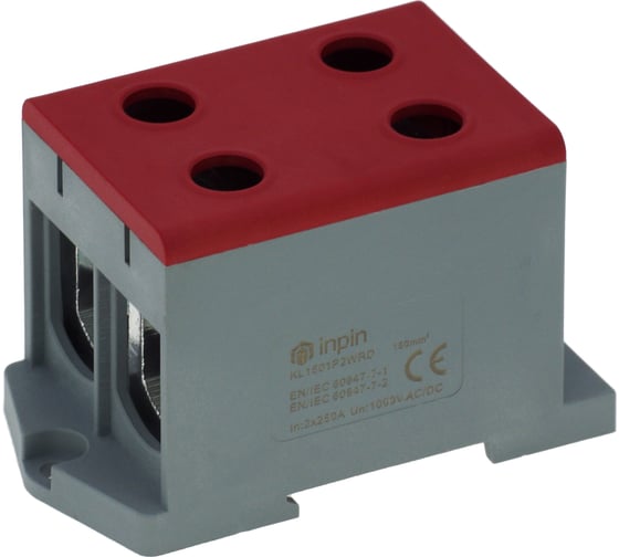 Изображение товара Клемма INPIN 4 подключения 25-150мм2 1000V 250/320А красная KL1501P2WRD
