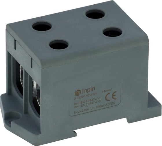 Изображение товара Клемма INPIN 4 подключения 25-150мм2 1000V 250/320А серая KL1501P2WGY