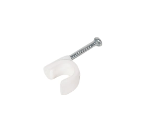 Изображение товара Скоба с гвоздем для крепления круглого кабеля STARFIX 8 мм, белая, 50 шт. SMZ2-35836-50