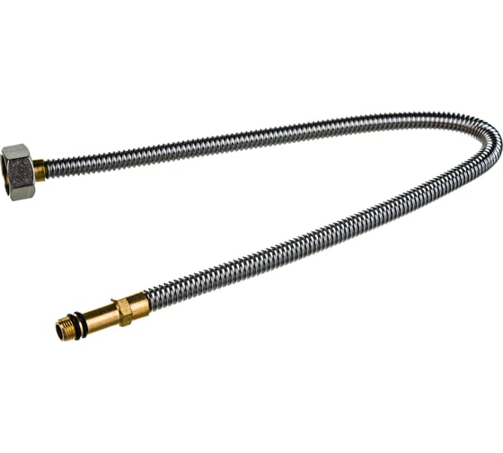 Изображение товара Подводка ЭКСПЕРТ сильфонная для смесителя (гайка 1/2"- штуцер удлиненный, 0.5 м) Зубр 51013-050