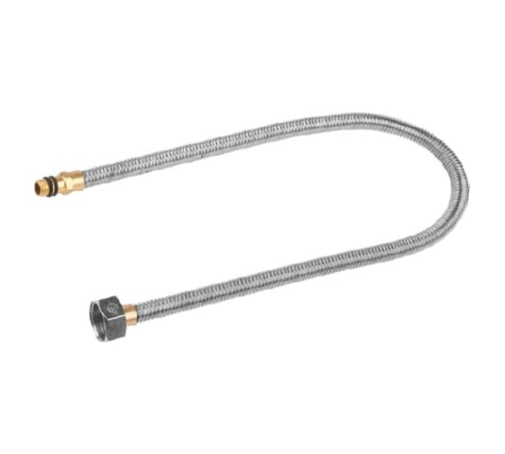 Изображение товара Подводка ЭКСПЕРТ сильфонная для смесителя (гайка-штуцер укороченный 1/2", 1.5 м) Зубр 51012-150