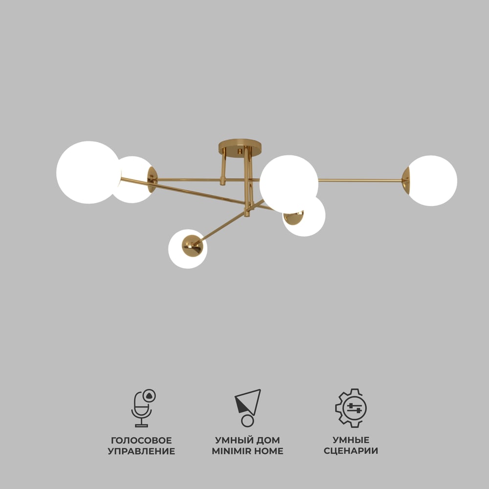 Изображение товара Потолочный светильник Eurosvet 30181/6 латунь