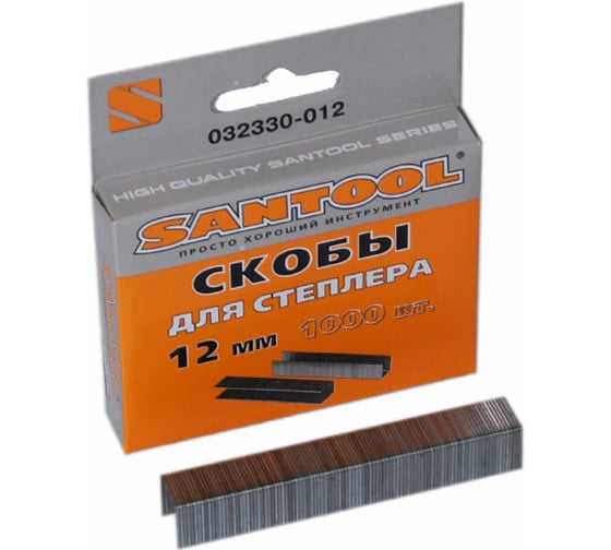 Изображение товара Скобы 12 ммх0,75 мм ТИП 53 1000 шт SANTOOL 032330-012