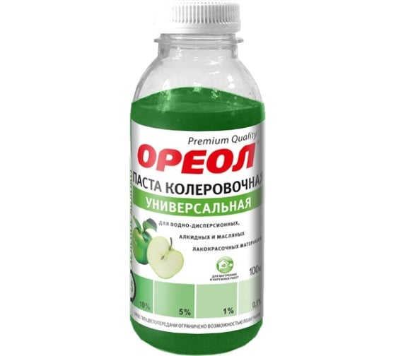 Изображение товара Универсальная колеровочная паста ОРЕОЛ зеленое яблоко (25), 100 мл 4769