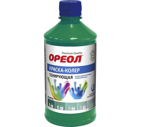 Изображение товара Тонирующая краска - колер ОРЕОЛ изумруд, 0.725 кг 5694
