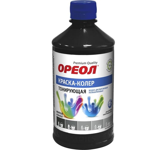 Изображение товара Тонирующая краска - колер ОРЕОЛ мокрый асфальт, 0.725 кг 5712