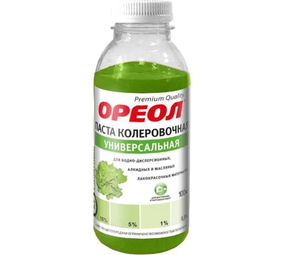 Изображение товара Универсальная колеровочная паста ОРЕОЛ салатный (12), 100 мл 4778