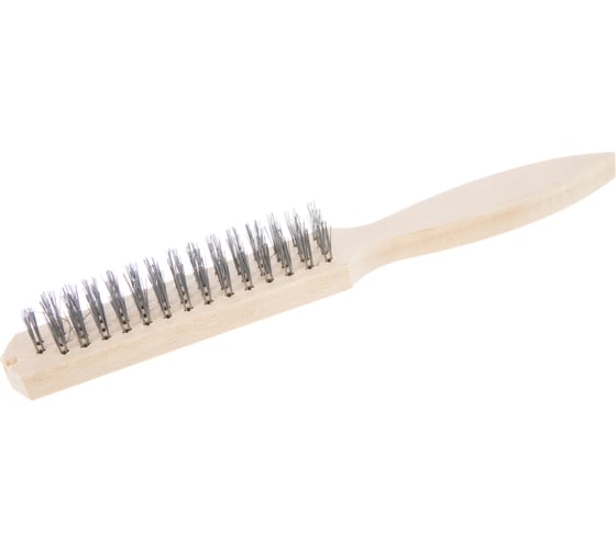 Изображение товара Четырехрядная металлическая щетка с деревянной ручкой SANTOOL 060101-004