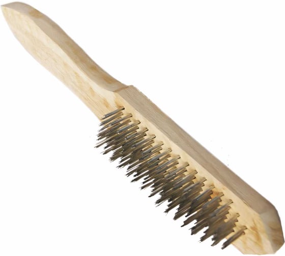 Изображение товара Шестирядная металлическая щетка с деревянной ручкой SANTOOL 060101-006