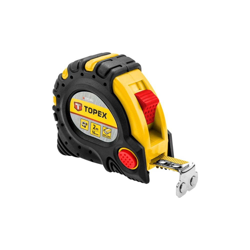 Изображение товара Рулетка TOPEX стальная лента 2 м x 16 мм магнит 2 кнопки паузы 27C342