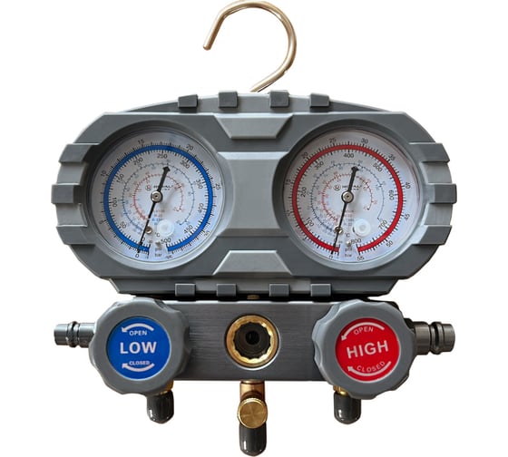 Изображение товара Манометрический коллектор Royal Clima 2-вентеля, 3 штуцера, R22/R32/R134/R410, М1/4", без шлангов RT-MG20BU-R410