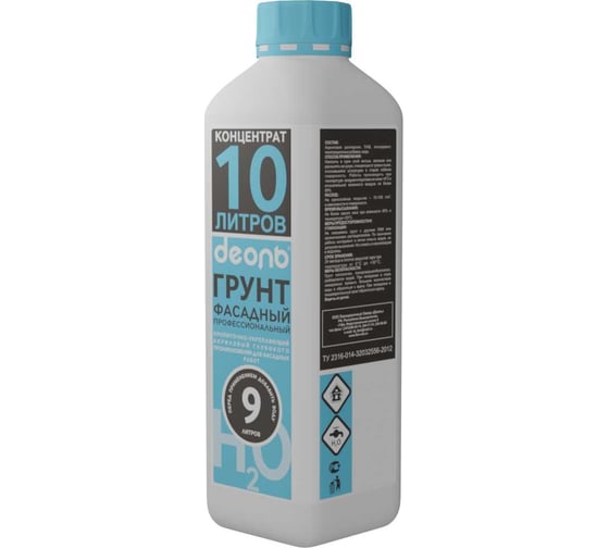 Изображение товара Грунт-концентрат Деоль фасадный, пропиточно-укрепляющий, акриловый, 1:9, 1 л 00024833