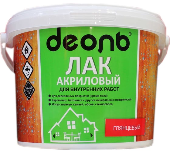 Изображение товара Акриловый лак Деоль для внутренних работ, глянцевый, 2.7 л 00022398