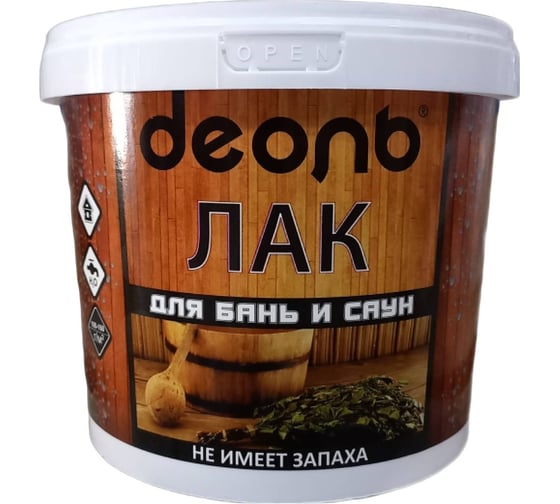 Изображение товара Акриловый лак для бань и саун Деоль глянцевый, 2.7 л 00029291
