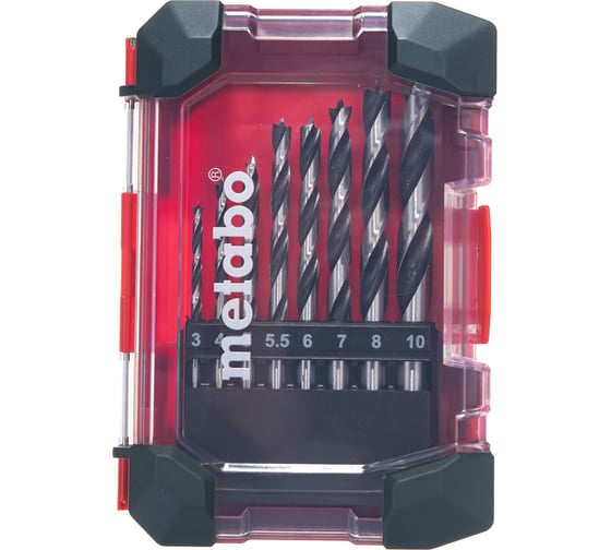 Изображение товара Набор сверл по дереву (8 шт; 3-10 мм) Metabo 626705000