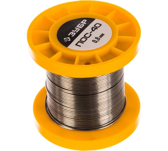 Изображение товара Припой ПОС 40 (0.8 мм; 50 г; трубка с канифолью) Зубр 55451-050-08C