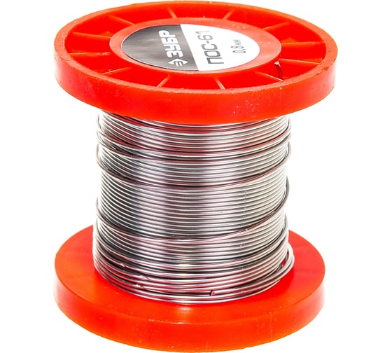 Изображение товара Припой ПОС 61 (0.8 мм; 50 г; проволока) Зубр 55450-050-08