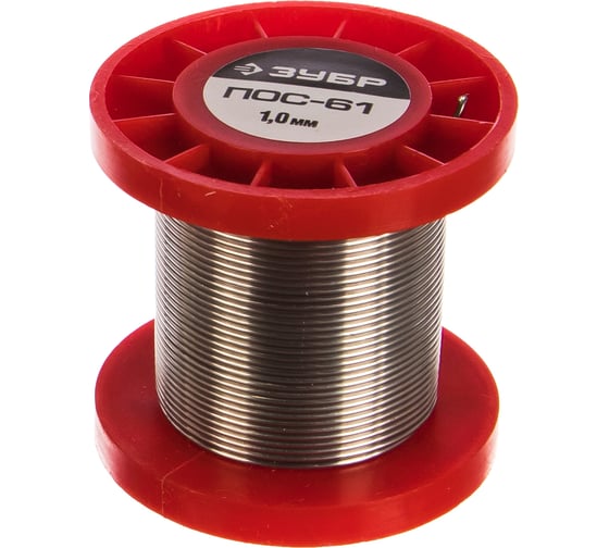 Изображение товара Припой ПОС 61 (1 мм; 50 г; проволока) Зубр 55450-050-10