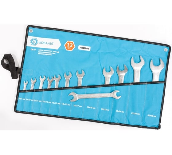 Изображение товара Набор рожковых ключей 12шт КОБАЛЬТ 020202-12